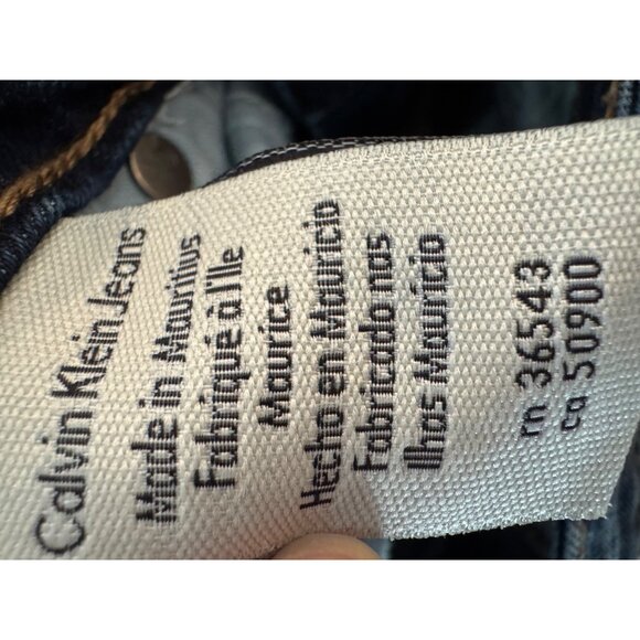 Calvin Klein Womens Straight Blue Denim Jeans Size 6 Classic Fit Made In Mauriti - Picture 7 of 8